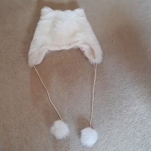 White cat ears hat